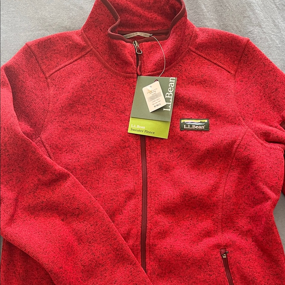 L.L. Bean Mountain Red Full-Zip Fleece